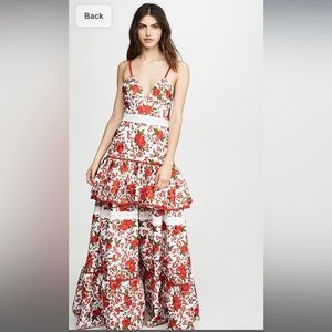 Alexis: Naomie Tiered Rose-Print Long Dress
